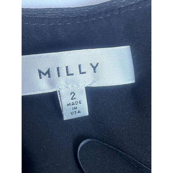 Milly Black Short Sleeve Sequined Dot Tee Scoop Back Blouse Size 2 Party Basics - Picture 9 of 12